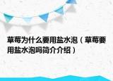 草莓为什么要用盐水泡（草莓要用盐水泡吗简介介绍）
