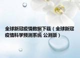 全球新冠疫情数据下载（全球新冠疫情科学预测系统 公测版）