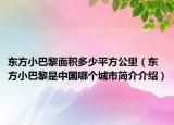 东方小巴黎面积多少平方公里（东方小巴黎是中国哪个城市简介介绍）