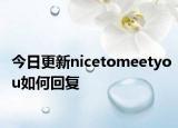 今日更新nicetomeetyou如何回复
