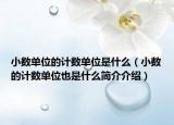 小数单位的计数单位是什么（小数的计数单位也是什么简介介绍）