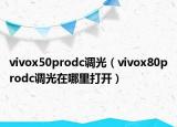 vivox50prodc调光（vivox80prodc调光在哪里打开）