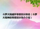 斗罗大陆魂环等级划分排名（斗罗大陆神的等级划分简介介绍）