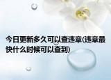 今日更新多久可以查违章(违章最快什么时候可以查到)