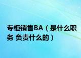 专柜销售BA（是什么职务 负责什么的）