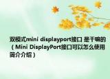 双模式mini displayport接口 是干嘛的（Mini DisplayPort接口可以怎么使用简介介绍）