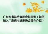广东省书法协会副会长是谁（如何加入广东省书法家协会简介介绍）