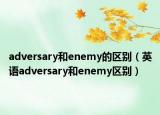 adversary和enemy的区别（英语adversary和enemy区别）