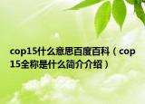 cop15什么意思百度百科（cop15全称是什么简介介绍）