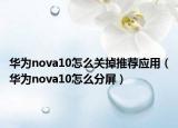 华为nova10怎么关掉推荐应用（华为nova10怎么分屏）