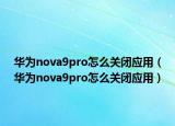 华为nova9pro怎么关闭应用（华为nova9pro怎么关闭应用）