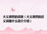 大义凛然的词意（大义凛然的近义词是什么简介介绍）