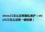 vivox21怎么设置隐私保护（vivoX21怎么设置一键锁屏）