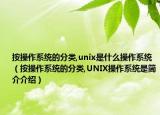 按操作系统的分类,unix是什么操作系统（按操作系统的分类,UNIX操作系统是简介介绍）