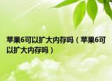 苹果6可以扩大内存吗（苹果6可以扩大内存吗）