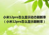 小米12pro怎么显示动态刷新率（小米12pro怎么显示刷新率）