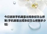 今日更新手机屏幕出现条纹怎么修复(手机屏幕出现条纹怎么修复多少钱)