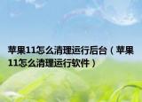 苹果11怎么清理运行后台（苹果11怎么清理运行软件）