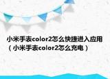 小米手表color2怎么快捷进入应用（小米手表color2怎么充电）