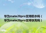 华为mate20pro支持防水吗（华为mate20pro支持快充吗）