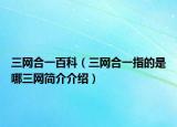 三网合一百科（三网合一指的是哪三网简介介绍）