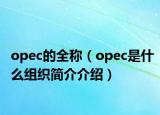opec的全称（opec是什么组织简介介绍）