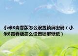 小米8青春版怎么设置锁屏密码（小米8青春版怎么设置锁屏壁纸）