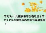 华为3pro儿童手表怎么看电量（华为3 Pro儿童手表怎么调节屏幕亮度）