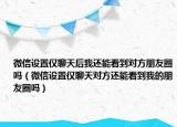 微信设置仅聊天后我还能看到对方朋友圈吗（微信设置仅聊天对方还能看到我的朋友圈吗）