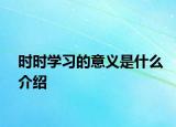 时时学习的意义是什么介绍