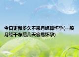 今日更新多久不来月经算怀孕(一般月经干净后几天容易怀孕)