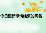 今日更新感情结束的网名