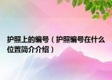 护照上的编号（护照编号在什么位置简介介绍）