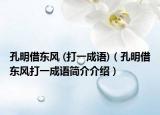 孔明借东风 (打一成语)（孔明借东风打一成语简介介绍）