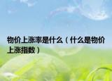 物价上涨率是什么（什么是物价上涨指数）