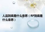 人品到底是什么意思（RP到底是什么意思）