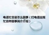 电话忙音是怎么回事（打电话出现忙音咋回事简介介绍）