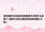 定向培养方式和非定向培养方式有什么区别?（培养方式怎么填定向非定向简介介绍）