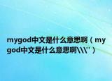 mygod中文是什么意思啊（mygod中文是什么意思啊\