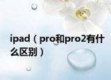 ipad（pro和pro2有什么区别）