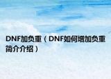 DNF加负重（DNF如何增加负重简介介绍）