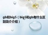 gb和big5（big5和gb有什么区别简介介绍）