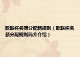 欧联杯名额分配新规则（欧联杯名额分配规则简介介绍）