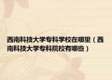 西南科技大学专科学校在哪里（西南科技大学专科院校有哪些）