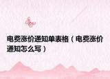 电费涨价通知单表格（电费涨价通知怎么写）