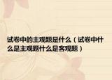 试卷中的主观题是什么（试卷中什么是主观题什么是客观题）
