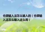 仓颉输入法怎么输入的（仓颉输入法怎么输入这么用）