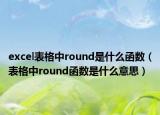 excel表格中round是什么函数（表格中round函数是什么意思）