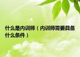 什么是内训师（内训师需要具备什么条件）