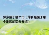 萍乡属于哪个市（萍乡是属于哪个地区的简介介绍）